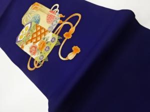 塩瀬金彩手描き貝桶に花葉・古典柄模様名古屋帯